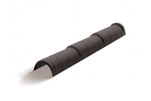 Конек полукруглый тройной Mtile серый | Металлобаза Волхонка