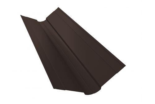 Планка ендовы верхней фигурной 100x100 0,5 GreenCoat Pural BT RR 32 темно-коричневый (RAL 8019 серо-коричневый) | Металлобаза Волхонка