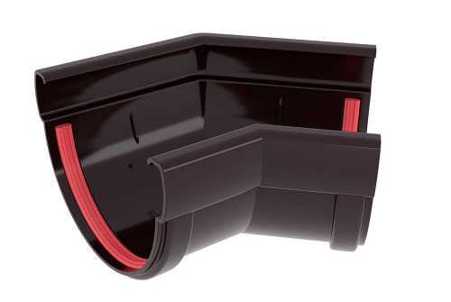 Угол желоба 135 град.Дизайн 135 ПВХ Grand Line шоколадный (RAL 8017 | Металлобаза Волхонка