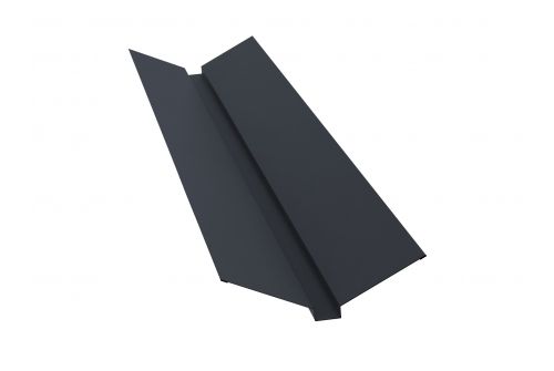 Планка ендовы верхней 115х30х115 0,5 GreenCoat Pural BT с пленкой RR 23 темно-серый (RAL 7024 мокрый асфальт) | Металлобаза Волхонка