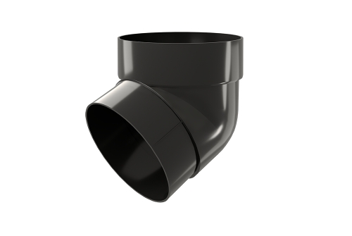 Колено трубы 67 град. ПВХ GL черное (RAL 9005) | Металлобаза Волхонка