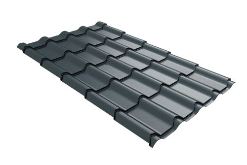 Металлочерепица камея 0,5 Quarzit Pro Matt RAL 7016 антрацитово-серый | Металлобаза Волхонка