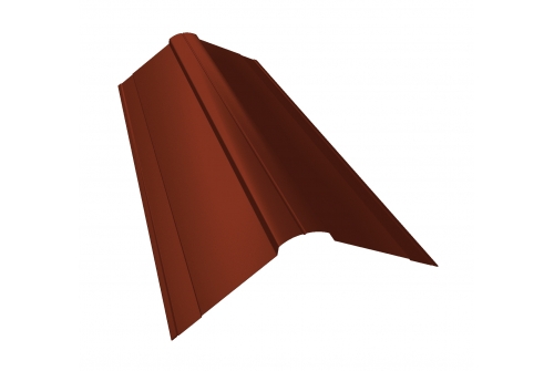 Планка конька фигурного 150x150 0,5 GreenCoat Pural BT, matt RR 29 красный (RAL 3009 оксидно-красный) | Металлобаза Волхонка