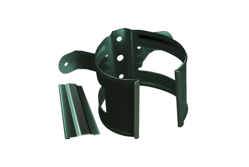 Хомут трубы металлический на дерево Grand Line ПВХ зелёный (RAL 6005) | Металлобаза Волхонка