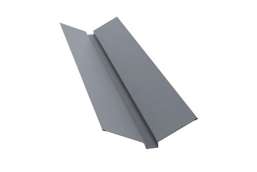 Планка ендовы верхней 115х30х115 0,45 PE с пленкой RAL 9006 бело-алюминиевый | Металлобаза Волхонка