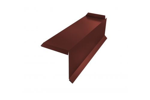 Планка торцевая сегментная 20мм Правая 0,5 Satin с пленкой RAL 3009 оксидно-красный | Металлобаза Волхонка