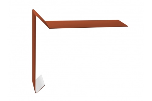 Планка ветровая для мягкой кровли 100х20х100 0,45 PE с пленкой RAL 8004 терракота | Металлобаза Волхонка