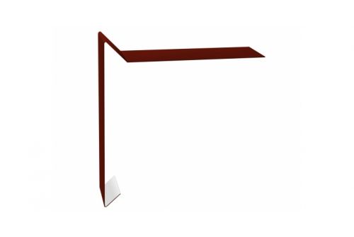 Планка ветровая для мягкой кровли 130х25х100 0,5 Satin с пленкой RAL 3009 оксидно-красный | Металлобаза Волхонка