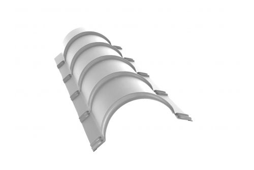 Планка конька полукруглого 0,45 PE с пленкой RAL 9003 сигнальный белый | Металлобаза Волхонка