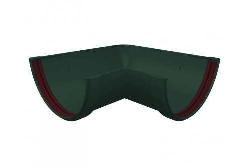 Угол желоба 90 град.Классика 120 ПВХ Grand Line зелёный (RAL 6005) | Металлобаза Волхонка