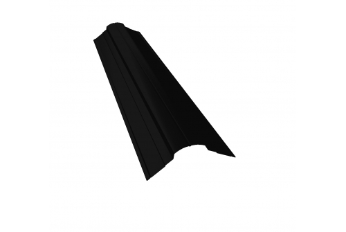 Планка конька фигурного 70x70 0,5 GreenCoat Pural BT, matt RR 33 черный (RAL 9005 черный) | Металлобаза Волхонка