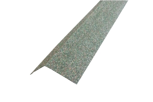 Планка карнизная Grand Line c гранулятом для мягкой кровли 100*65 зеленая | Металлобаза Волхонка