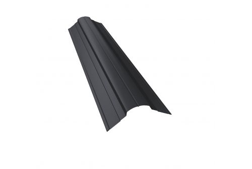 Планка конька фигурного 70x70 0,5 GreenCoat Pural BT, matt RR 23 темно-серый (RAL 7024 мокрый асфальт) | Металлобаза Волхонка