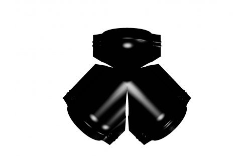 Тройник Y конька полукруглого GreenCoat Pural BT, matt с пленкой RR 33 черный (RAL 9005 черный) | Металлобаза Волхонка