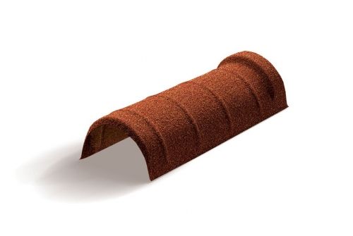 Конек полукруглый одинарный Mtile терракотовый | Металлобаза Волхонка