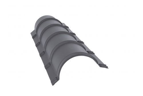 Планка конька полукруглого 0,5 Satin с пленкой RAL 7004 сигнальный серый | Металлобаза Волхонка