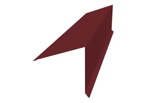 Планка конька односкатной кровли Grand Line 180x160 0,5 Satin с пленкой RAL 3005 красное вино | Металлобаза Волхонка