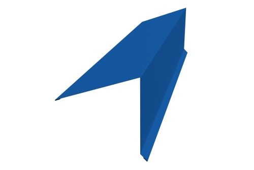 Планка конька односкатной кровли Grand Line 180x160 0,5 Satin с пленкой RAL 5005 сигнальный синий | Металлобаза Волхонка