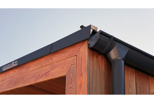 Накладка декоративная кронштейна трубы Grand Line на кирпич RAL 7024 | Металлобаза Волхонка