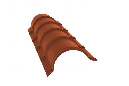 Планка конька полукруглого 0,5 Satin с пленкой RAL 8004 терракота | Металлобаза Волхонка