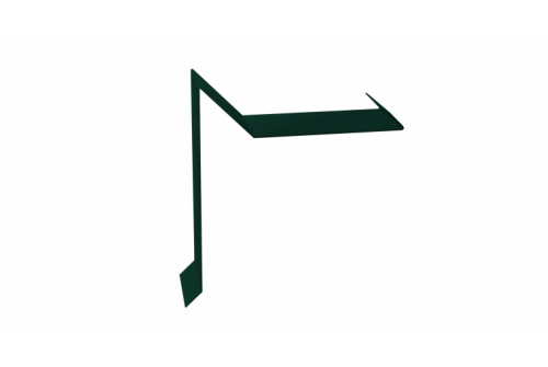 Планка ветровая для мягкой кровли двойная завальцовка 60х30х90 0,5 Satin с пленкой RAL 6005 зеленый мох | Металлобаза Волхонка