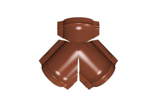 Тройник Y конька полукруглого Satin с пленкой RAL 8004 терракота | Металлобаза Волхонка