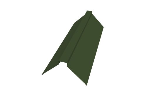 Планка конька плоского 175х50х175 0,5 GreenCoat Pural BT с пленкой RR 11 темно-зеленый (RAL 6020 хромовая зелень) | Металлобаза Волхонка