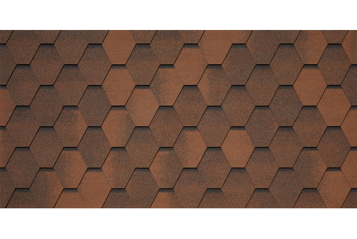 Битумная черепица TEGOLA VENETO marrone 423 (коричневый с отливом) | Металлобаза Волхонка