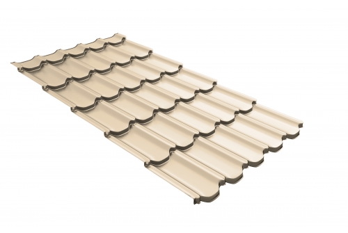 Металлочерепица квинта плюс c 3D резом 0,45 RAL 1015 светлая слоновая кость | Металлобаза Волхонка