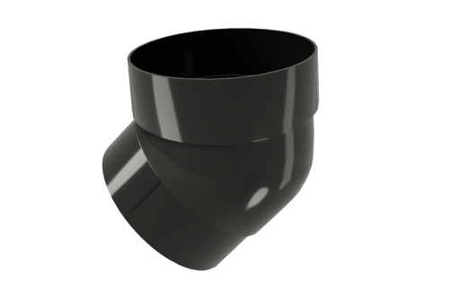 Колено трубы 45 град. ПВХ GL черное (RAL 9005) | Металлобаза Волхонка