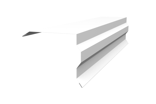 Планка торцевая фигурная 100х85 0,5 Satin с пленкой RAL 9003 сигнальный белый | Металлобаза Волхонка