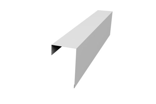 Планка торцевая фасадная фальц 65мм 0,5 Satin с пленкой RAL 9006 бело-алюминиевый | Металлобаза Волхонка