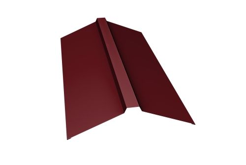 Планка конька прямоугольного 150х30х150 0,4 PE с пленкой RAL 3005 красное вино | Металлобаза Волхонка