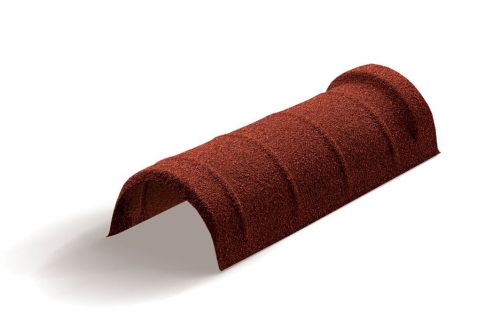 Конек полукруглый одинарный Mtile красный | Металлобаза Волхонка