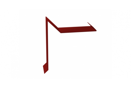 Планка ветровая для мягкой кровли двойная завальцовка 60х30х90 0,5 Satin с пленкой RAL 3011 коричнево-красный | Металлобаза Волхонка