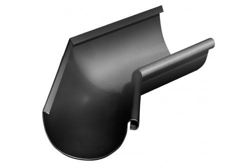 Угол желоба внутренний Grand Line 135 гр 125 мм RAL 9005 черный | Металлобаза Волхонка