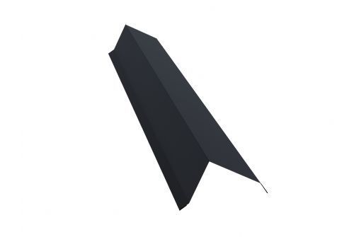 Планка торцевая 142х100 0,5 GreenСoat Pural с пленкой RR 23 темно-серый (RAL 7024 мокрый асфальт) | Металлобаза Волхонка