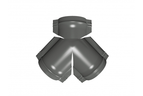 Тройник Y малого конька полукруглого PE с пленкой RAL 7005 мышино-серый | Металлобаза Волхонка
