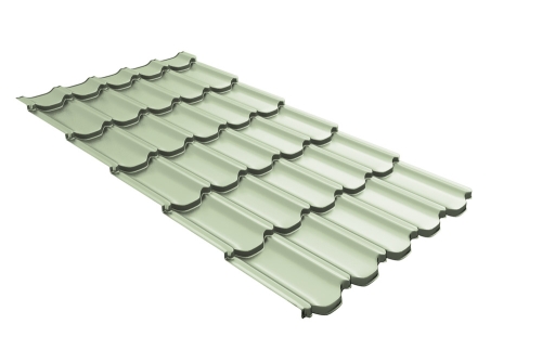 Металлочерепица квинта плюс c 3D резом 0,45 RAL 6019 бело-зеленый | Металлобаза Волхонка