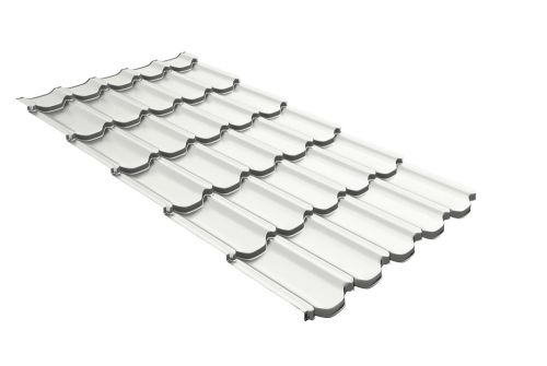 Металлочерепица квинта плюс c 3D резом 0,45 drap RAL 9003 сигнальный белый | Металлобаза Волхонка