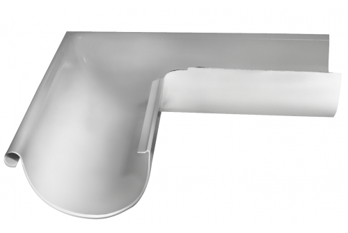 Угол желоба внешний Grand Line 90 гр 150 мм RAL 9003 сигнальный белый | Металлобаза Волхонка