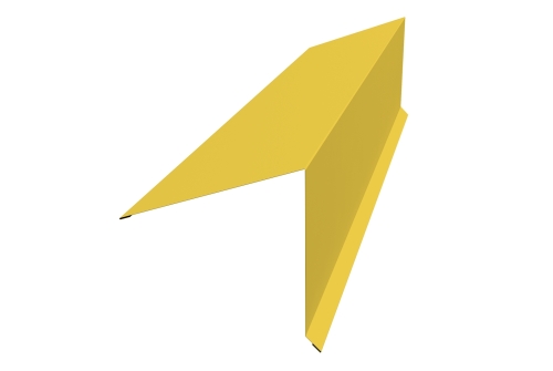 Планка конька односкатной кровли 180x160 0,45 PE с пленкой RAL 1018 цинково-желтый | Металлобаза Волхонка