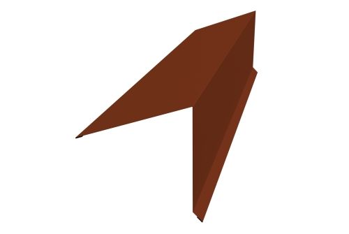 Планка конька односкатной кровли Grand Line 180x160 0,5 Satin с пленкой RAL 3009 оксидно-красный | Металлобаза Волхонка