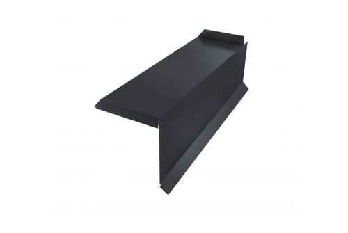 Планка торцевая сегментная 20мм Правая 0,5 Quarzit lite с пленкой RAL 7024 мокрый асфальт | Металлобаза Волхонка