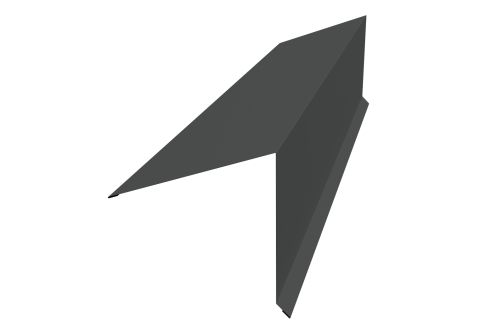 Планка конька односкатной кровли Grand Line 180x160 0,5 Satin с пленкой RAL 7016 антрацитово-серый | Металлобаза Волхонка