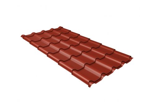 Металлочерепица камея 0,5 Velur RAL 3009 оксидно-красный | Металлобаза Волхонка