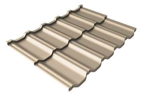 Металлочерепица модульная квинта Uno c 3D резом 0,5 RAL 1015 светлая слоновая кость | Металлобаза Волхонка
