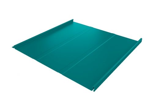 Фальц двойной стоячий Line 0,45 PE с пленкой на замках RAL 5021 водная синь | Металлобаза Волхонка