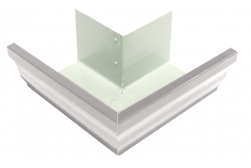 Угол желоба внешний Vortex 90гр 127мм RAL 9003 | Металлобаза Волхонка