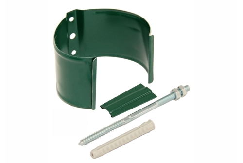 Хомут трубы металлический на камень Grand Line ПВХ зелёный (RAL 6005) | Металлобаза Волхонка